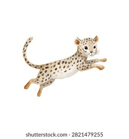A toy leopard cat with spots running