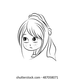 toy little girl cry baby sketch