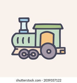 toy locomotive color vector doodle simple icon
