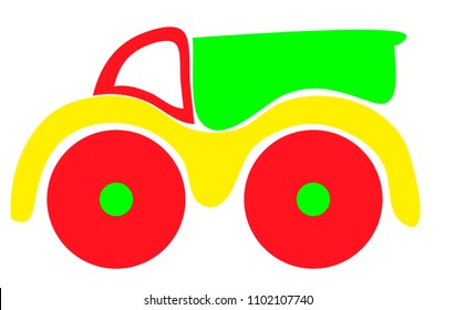 Toy lorry icon. EPS 10 vector illustration.