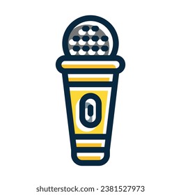 La Línea Espesa Del Vector De Micrófono De Juguete Llenó Iconos De Colores Oscuros Para Uso Personal Y Comercial.
