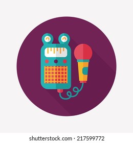 toy microphone flat icon with long shadow,eps10