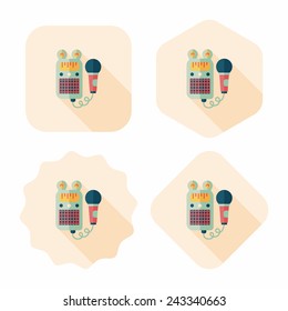 toy microphone flat icon with long shadow,eps10