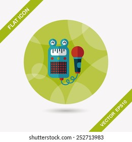 toy microphone flat icon with long shadow,eps10