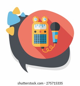 toy microphone flat icon with long shadow,eps10