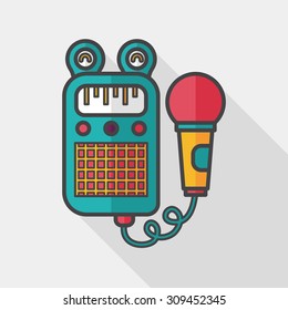 toy microphone flat icon with long shadow, eps10