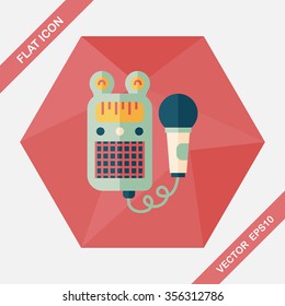 toy microphone flat icon with long shadow,eps10