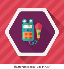 toy microphone flat icon with long shadow,eps10