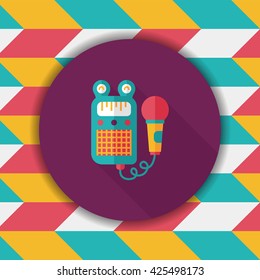 toy microphone flat icon with long shadow,eps10