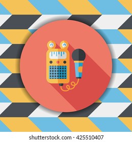 toy microphone flat icon with long shadow,eps10