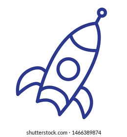 Toy missile vector icon. Line art design.