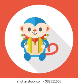 toy monkey flat icon