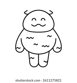 toy monster cute line icon vector. toy monster cute sign. isolated contour symbol black illustration