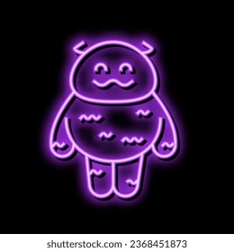 toy monster cute neon light sign vector. toy monster cute sign. isolated symbol illustration