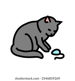 Vector de icono de color de cría de gato de ratón de juguete. signo de cría de gato de ratón de juguete. ilustración de símbolo aislado