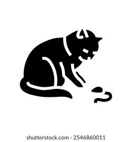 toy mouse cat breeding glyph icon vector. toy mouse cat breeding sign. isolated symbol illustration