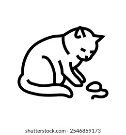 toy mouse cat breeding line icon vector. toy mouse cat breeding sign. isolated contour symbol black illustration