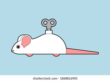 Toy mouse isolated. Rat Baby toy vector illustration
