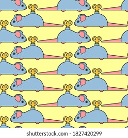 Toy mouse pattern seamless. Baby fabric ornament 
