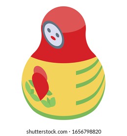 Toy nesting doll icon. Isometric of toy nesting doll vector icon for web design isolated on white background