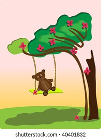 a toy on a swing