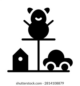 Toy Organization Icon - Solid Black Glyph Icons For Parenting and Child Care