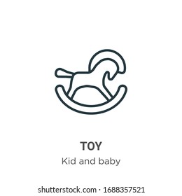 Toy outline vector icon. Thin line black toy icon, flat vector simple element illustration from editable kids and baby concept isolated stroke on white background