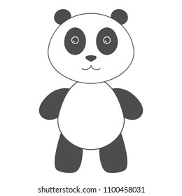 Toy panda standing. Vector illustration.