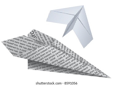 Toy paper planes for games in a vector