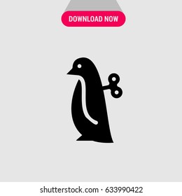 Toy Penguin Vector Icon, The symbol of playing penguin. Simple, modern flat vector illustration for mobile app, website or desktop app  