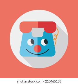 toy phone flat icon with long shadow,eps10