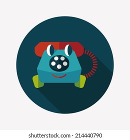 toy phone flat icon with long shadow,eps10