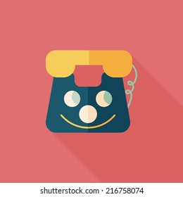 toy phone flat icon with long shadow,eps10