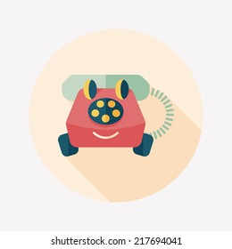 toy phone flat icon with long shadow,eps10
