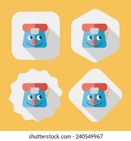 toy phone flat icon with long shadow,eps10