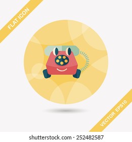 toy phone flat icon with long shadow,eps10