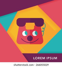 toy phone flat icon with long shadow,eps10