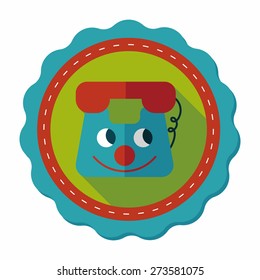 toy phone flat icon with long shadow,eps10