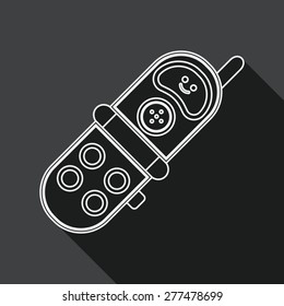 Toy Phone flat icon with long shadow, line icon