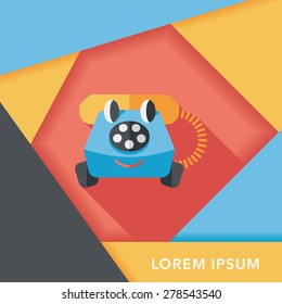 toy phone flat icon with long shadow,eps10