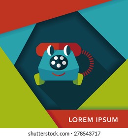 toy phone flat icon with long shadow,eps10
