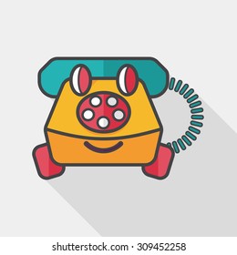 toy phone flat icon with long shadow, eps10