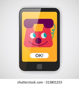 toy phone flat icon with long shadow,eps10