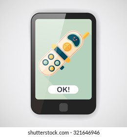 Toy Phone flat icon with long shadow