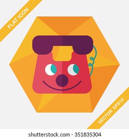 toy phone flat icon with long shadow,eps10