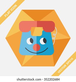 toy phone flat icon with long shadow,eps10