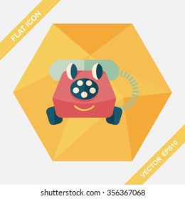 toy phone flat icon with long shadow,eps10
