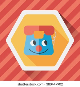 toy phone flat icon with long shadow,eps10