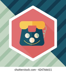 toy phone flat icon with long shadow,eps10