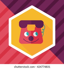 toy phone flat icon with long shadow,eps10